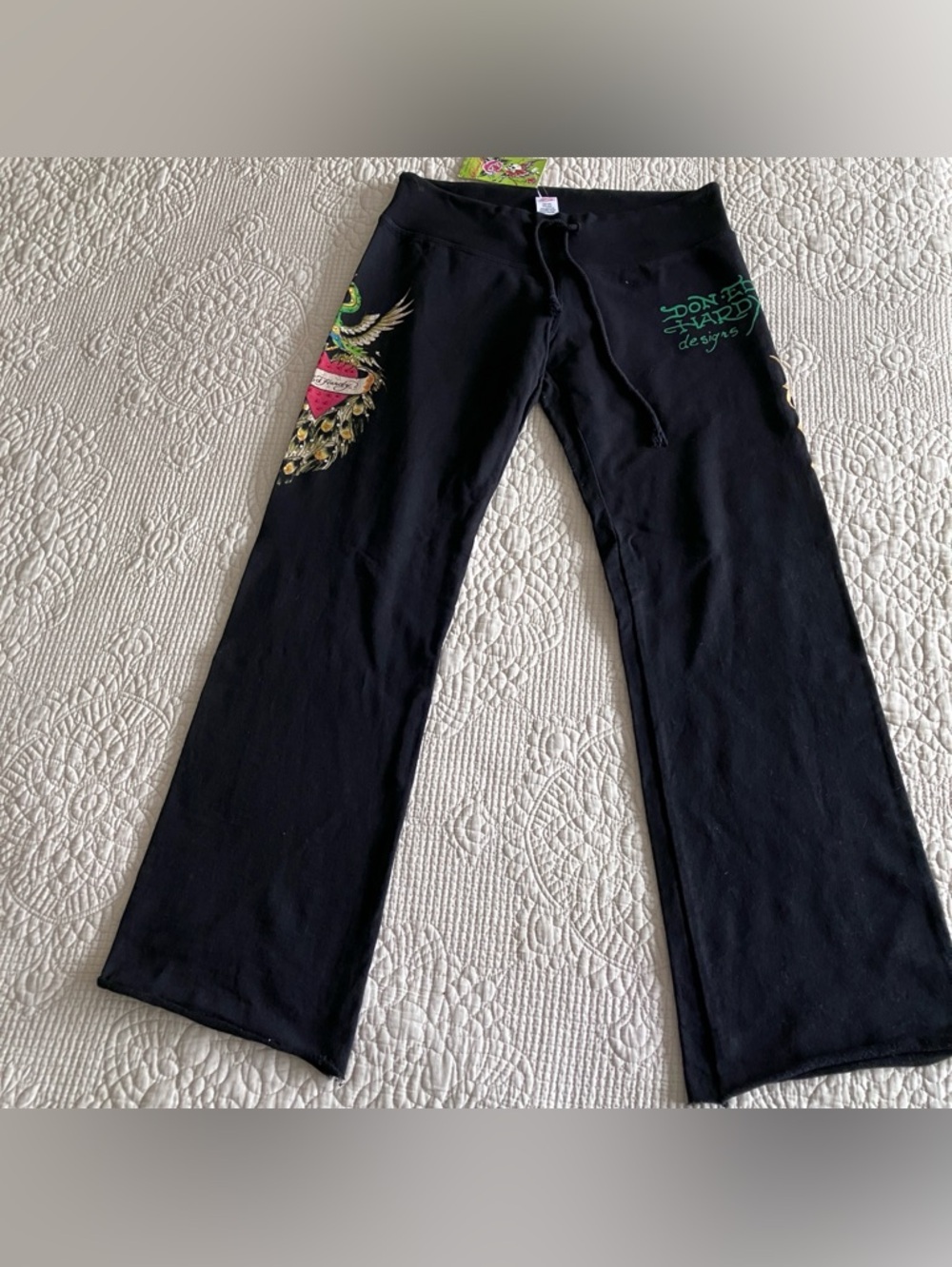 NWT John Hardy black cotton “ Love Bird” lounge pants.